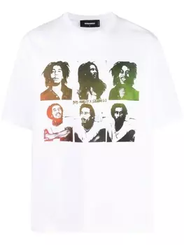 Dsquared2 футболка с принтом Bob Marley, белый