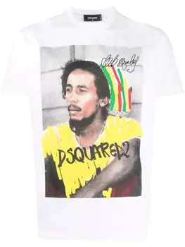 DSQUARED2 футболка с принтом Bob Marley, белый
