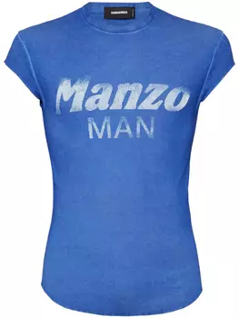 DSQUARED2 футболка с принтом, синий