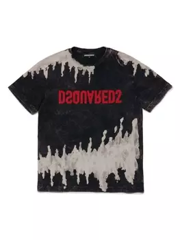 Dsquared2 футболка с принтом тай-дай, черный