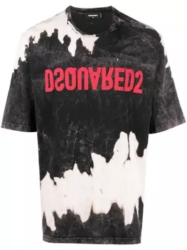 Dsquared2 футболка с принтом тай-дай, черный