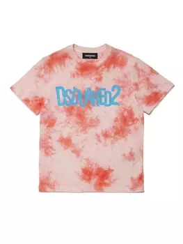 Dsquared2 футболка с принтом тай-дай, красный