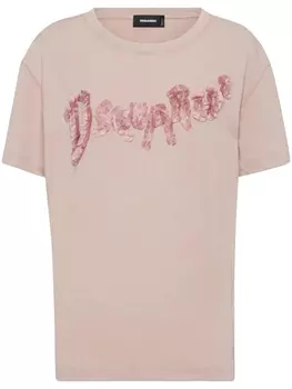 DSQUARED2 футболка с тисненым логотипом, розовый
