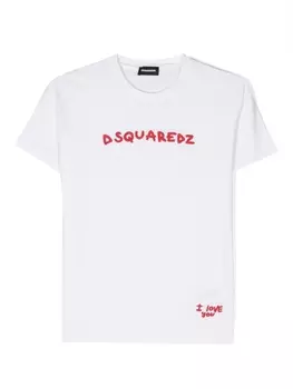 Dsquared2 футболка с вышитым логотипом, белый