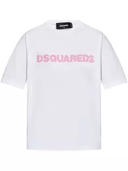 DSQUARED2 футболка с вышитым логотипом, белый