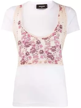 Dsquared2 футболка со вставкой, белый