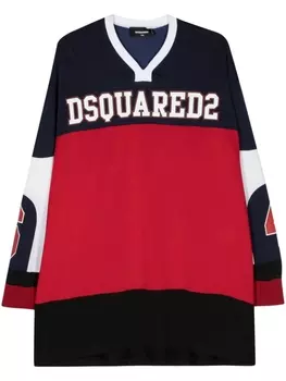 Dsquared2 футболка в стиле колор-блок с логотипом, красный