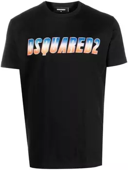 Dsquared2 glitter logo-print T-shirt, черный