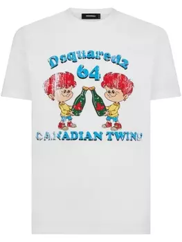 Dsquared2 graphic-print cotton T-shirt, белый
