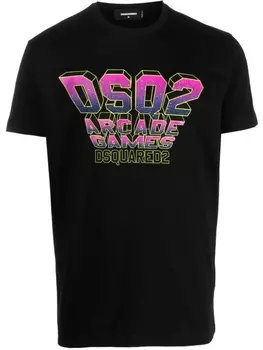 Dsquared2 graphic-print cotton T-shirt, черный