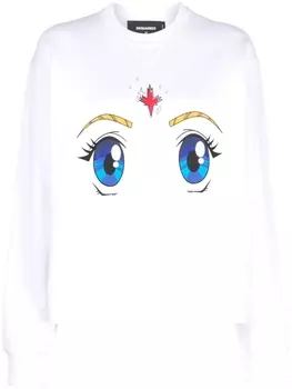 Dsquared2 graphic-print crew neck sweatshirt, белый