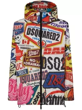 Dsquared2 graphic-print jacket, красный
