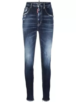 Dsquared2 high-waisted faded skinny jeans, синий
