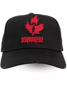 Dsquared2 хлопковая кепка с логотипом-аппликацией, черный