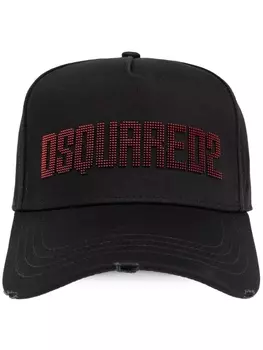 Dsquared2 хлопковая кепка с вышитым логотипом, черный