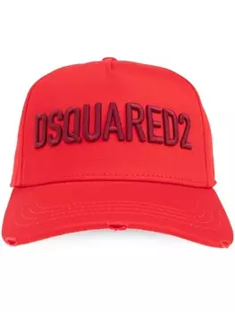 Dsquared2 хлопковая кепка с вышитым логотипом, красный
