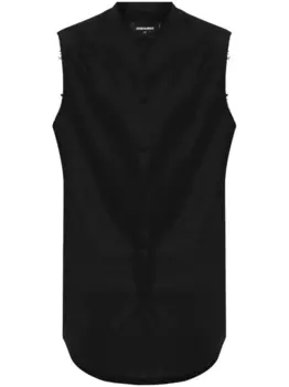 DSQUARED2 хлопковая рубашка без рукавов, черный