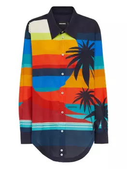 DSQUARED2 хлопковая рубашка, синий