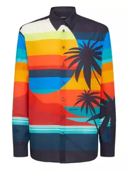 DSQUARED2 хлопковая рубашка, синий