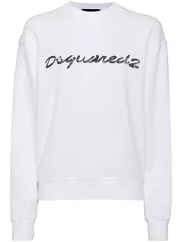 DSQUARED2 хлопковая толстовка, белый