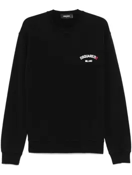 DSQUARED2 хлопковая толстовка, черный
