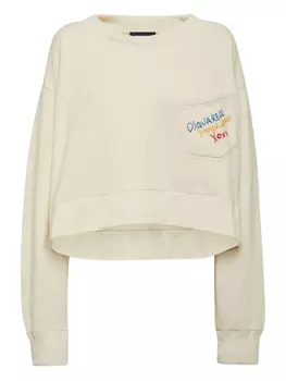 DSQUARED2 хлопковая толстовка, нейтральный