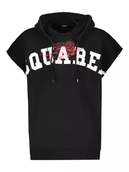 DSQUARED2 хлопковая толстовка с капюшоном, черный