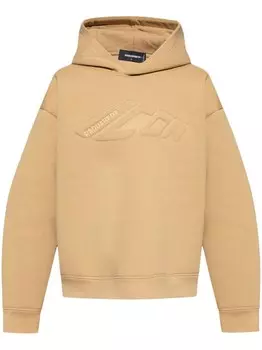 Dsquared2 хлопковая толстовка с капюшоном и тисненым логотипом DSQUARED2, нейтральный цвет