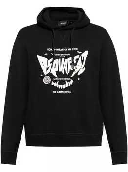 Dsquared2 хлопковая толстовка с логотипом, черный