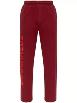 Dsquared2 хлопковые спортивные брюки с логотипом, красный