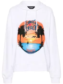 Dsquared2 худи Cool Fit с графичным принтом, белый