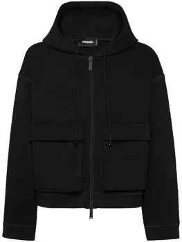 DSQUARED2 худи Icon на молнии, черный