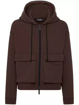DSQUARED2 худи Icon на молнии, коричневый