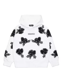 Dsquared2 худи из джерси с логотипом, белый