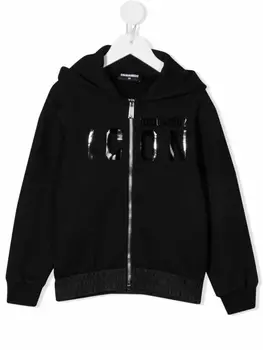 Dsquared2 худи на молнии с логотипом, черный