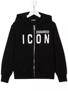 Dsquared2 худи на молнии с логотипом, черный