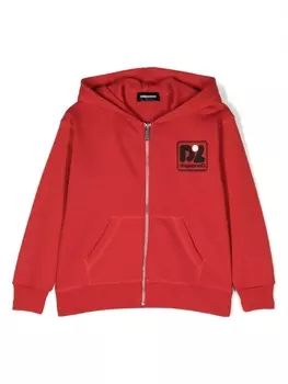 Dsquared2 худи на молнии с логотипом, красный
