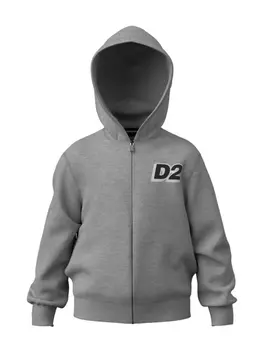 Dsquared2 худи на молнии с логотипом, серый