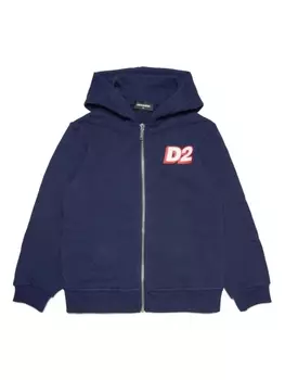 Dsquared2 худи на молнии с логотипом, синий
