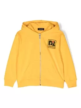 Dsquared2 худи на молнии с логотипом, желтый