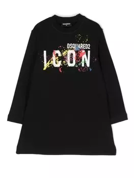 Dsquared2 худи с эффектом разбрызганной краски и логотипом, черный