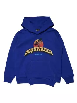 Dsquared2 худи с асимметричным подолом, синий