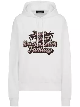 Dsquared2 худи с графичным принтом, белый