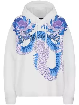 Dsquared2 худи с графичным принтом, белый