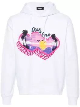 Dsquared2 худи с графичным принтом, белый