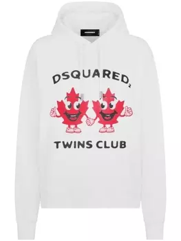 Dsquared2 худи с графичным принтом, белый