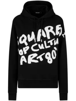 Dsquared2 худи с графичным принтом, черный