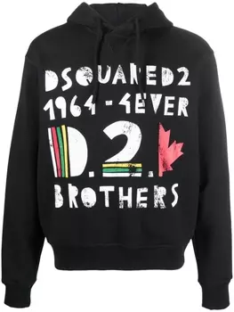 Dsquared2 худи с графичным принтом, черный