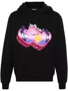 Dsquared2 худи с графичным принтом, черный