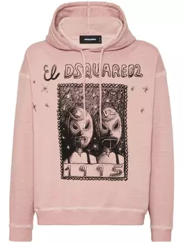 DSQUARED2 худи с графичным принтом, розовый